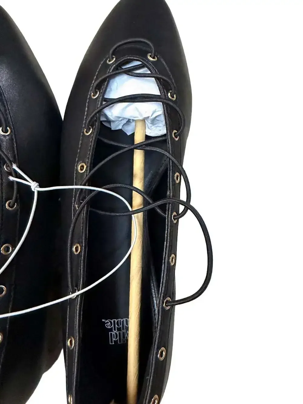 Wild Fable Black Lace-Up Pointed Toe Ballet Flats